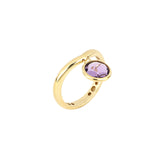 Luna Ring With Purple Amethyst Charm