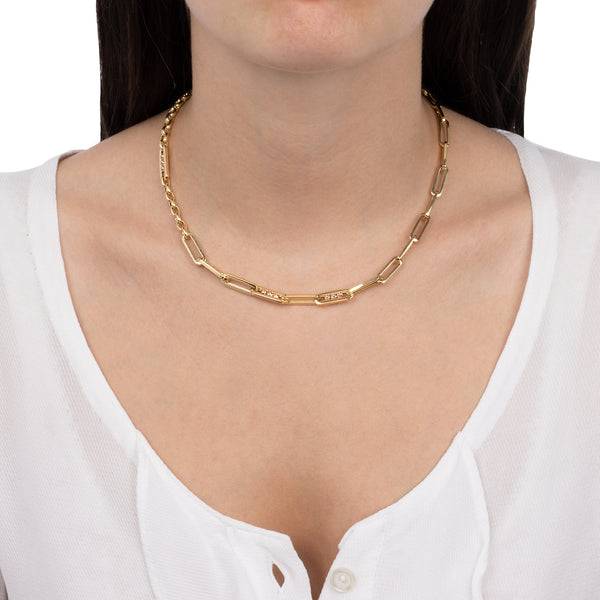 Indossato Collana Marte Oro Rosso & Giallo Sfere Piccole e Freccia