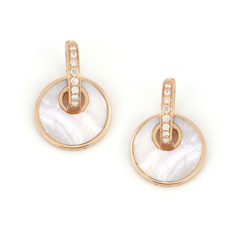 Giove Big Earrings Mother of Pearl And Diamonds