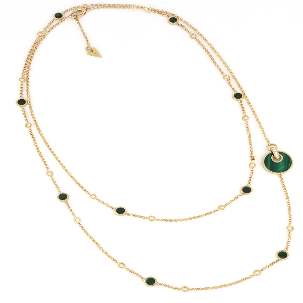 Video Collana 90 cm Giove Malachite E Diamanti