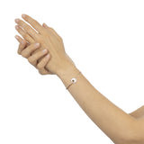 Indossato Bracciale Rigido Giove Madreperla E Diamanti